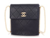 Chanel Small Navy Quilted Calfskin Pearl Strap Bag