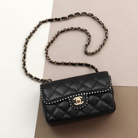 Chanel Mini Black Quilted Lambskin Flap