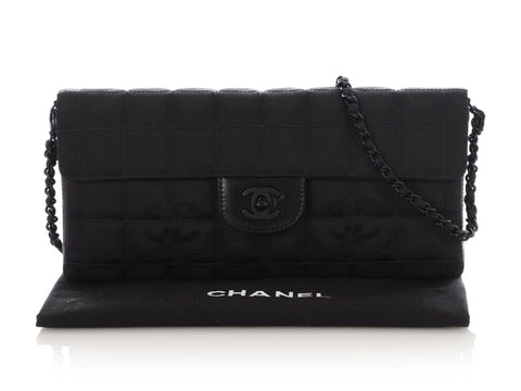 Chanel Black Quilted Nylon East/West Travel Ligne Flap