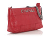 Chanel Red Square-Stitched Lambskin LAX Shoulder Bag