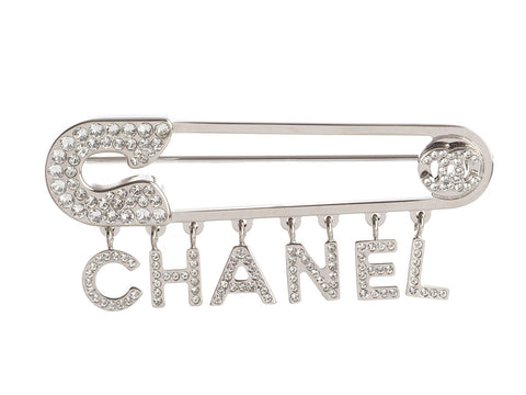 Chanel Crystal Safety Pin Brooch