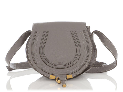 Chloé Mini Cashmere Gray Marcie Saddle Bag