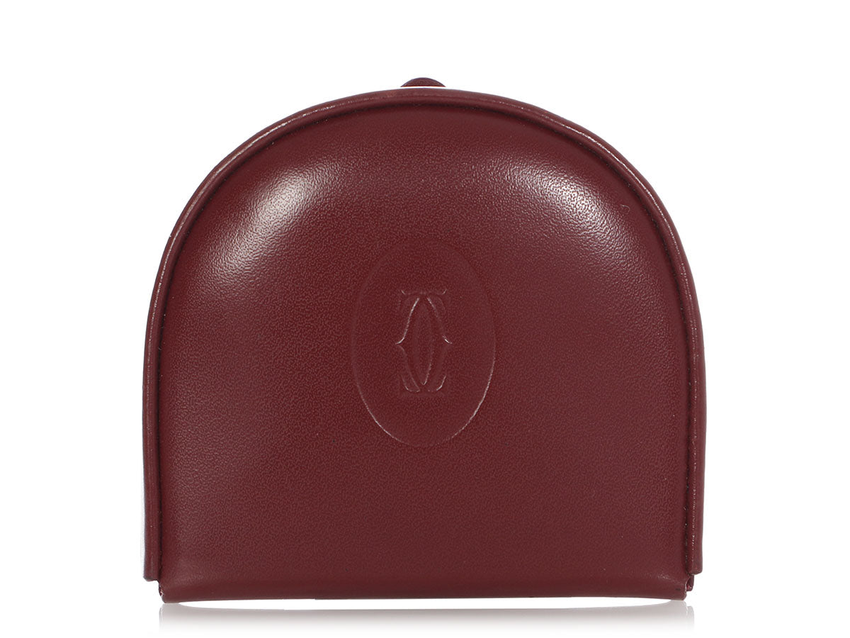 Cartier coin purse Dark red Leather ref.237148 - Joli Closet