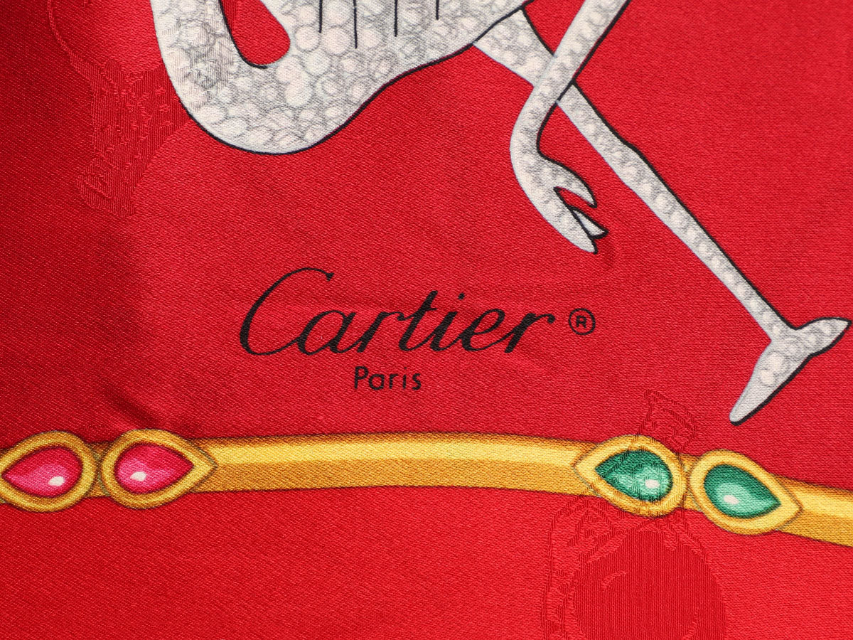 Cartier Small Blue Silk Scarf - Ann's Fabulous Closeouts