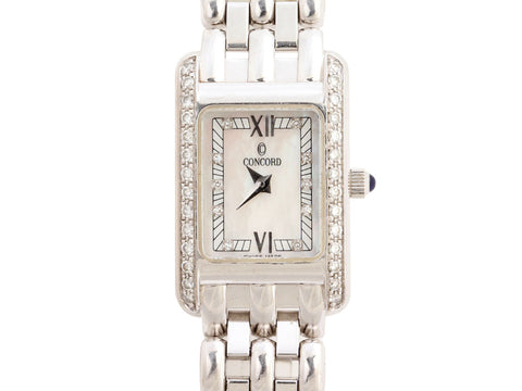 Concord Veneto 18K White Gold Ladies Diamond Watch