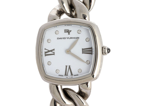 David Yurman Stainless Steel Diamond Albion Chain Watch 28mm