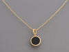 David Yurman 18K Yellow Gold, Navy Enamel, and Diamond Charm Pendant Necklace