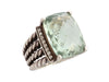 David Yurman Sterling Silver Prasiolite and Diamond Wheaton Ring