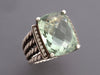 David Yurman Sterling Silver Prasiolite and Diamond Wheaton Ring