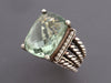 David Yurman Sterling Silver Prasiolite and Diamond Wheaton Ring