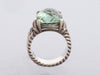 David Yurman Sterling Silver Prasiolite and Diamond Wheaton Ring