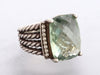 David Yurman Sterling Silver Prasiolite and Diamond Wheaton Ring