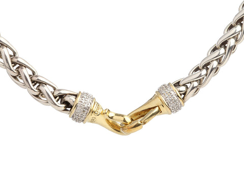 David Yurman Two-Tone Diamond Wheat Chain