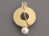 Elizabeth Gage 18K Yellow Gold Rare Coin Diamond Pearl Brooch