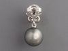 Mikimoto 18K White Gold Tahitian Pearl Diamond Flower Pierced Earrings