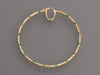 Large 18K Yellow Gold Emerald Hoop Pierced Earrings