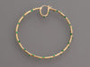 Large 18K Yellow Gold Emerald Hoop Pierced Earrings