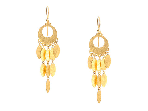 Gurhan 24K Yellow Gold Willow Chandelier Drop Pierced Earrings