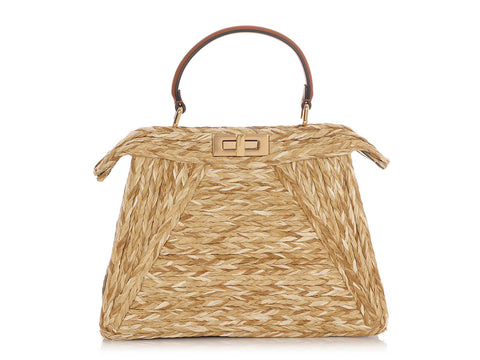 Fendi Medium Raffia Peekaboo IseeU