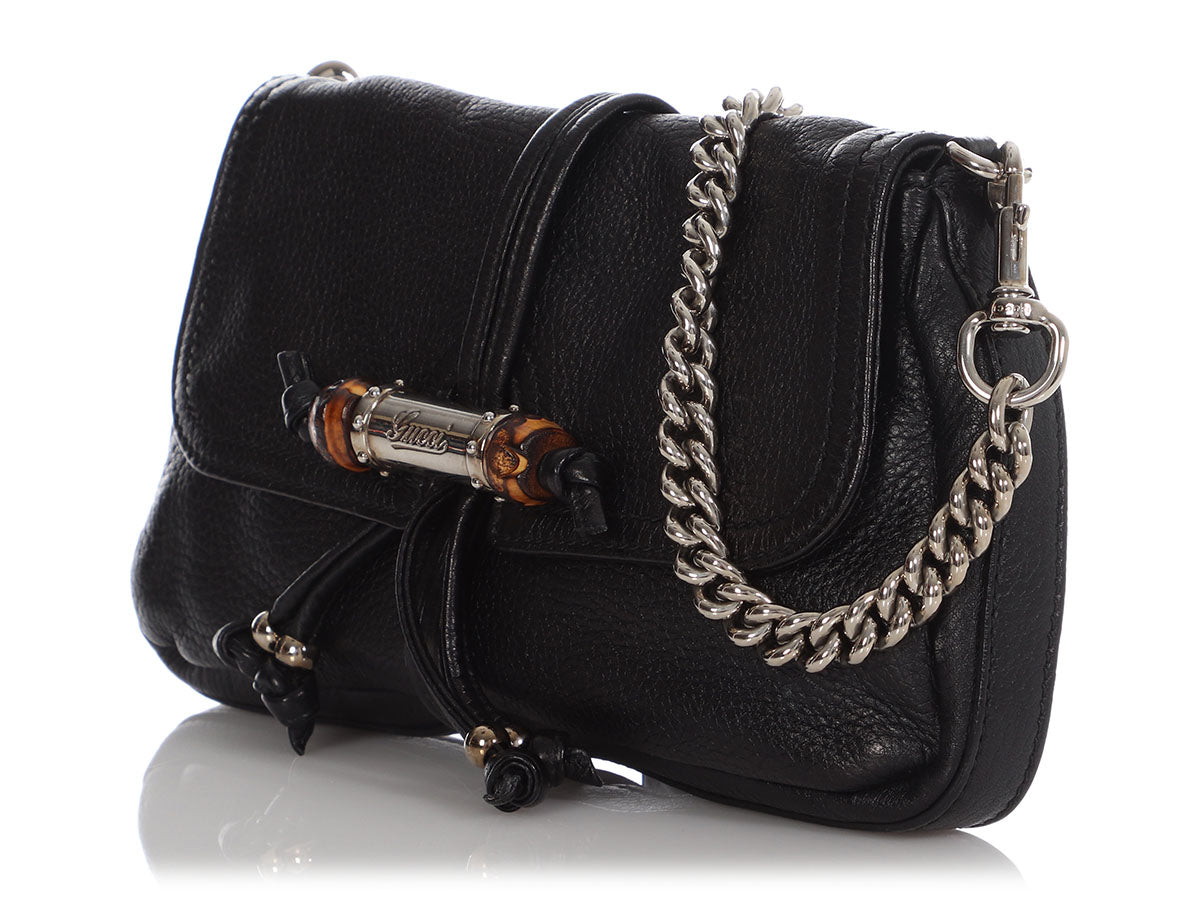 Gucci Bamboo Croisette Evening Bag - Black Shoulder Bags, Handbags