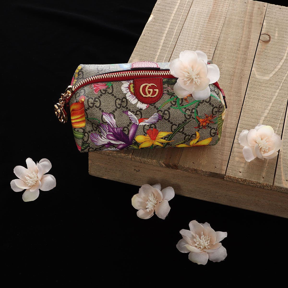 Gucci Floral Flora Canvas Bamboo Handle Bag - Ann's Fabulous Closeouts