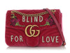 Gucci Medium Light Raspberry Velvet Matelassé Blind for Love Embroidered GG Marmont Shoulder Bag