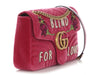 Gucci Medium Light Raspberry Velvet Matelassé Blind for Love Embroidered GG Marmont Shoulder Bag