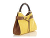 Gucci Yellow Canvas Bamboo Shoulder Bag