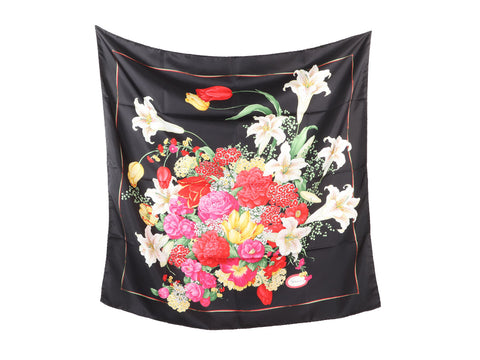 Gucci Black Floral Scarf