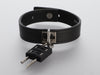 Givenchy Black Leather Padlock Bracelet