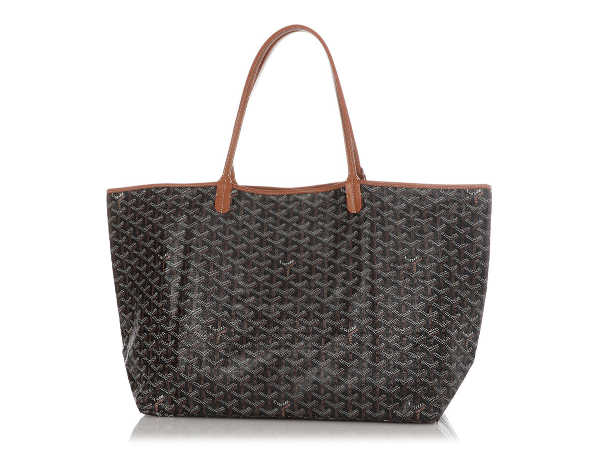 Goyard St. Louis Tote GM Black with Tan Trim, New with Dustbag