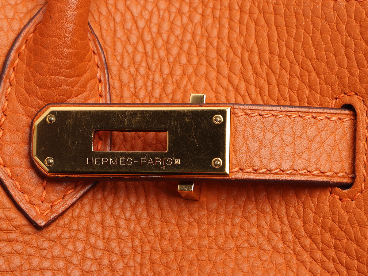 Hermès Birkin 30 Orange Togo Gold Hardware GHW — The French Hunter