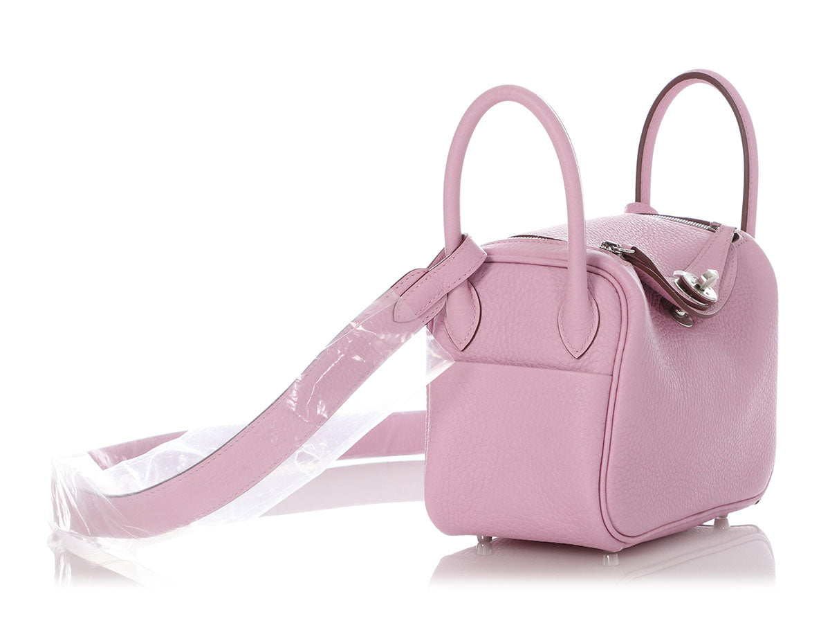 Brand New Hermès Mini Lindy Mauve Pink Sylvestre Clemence