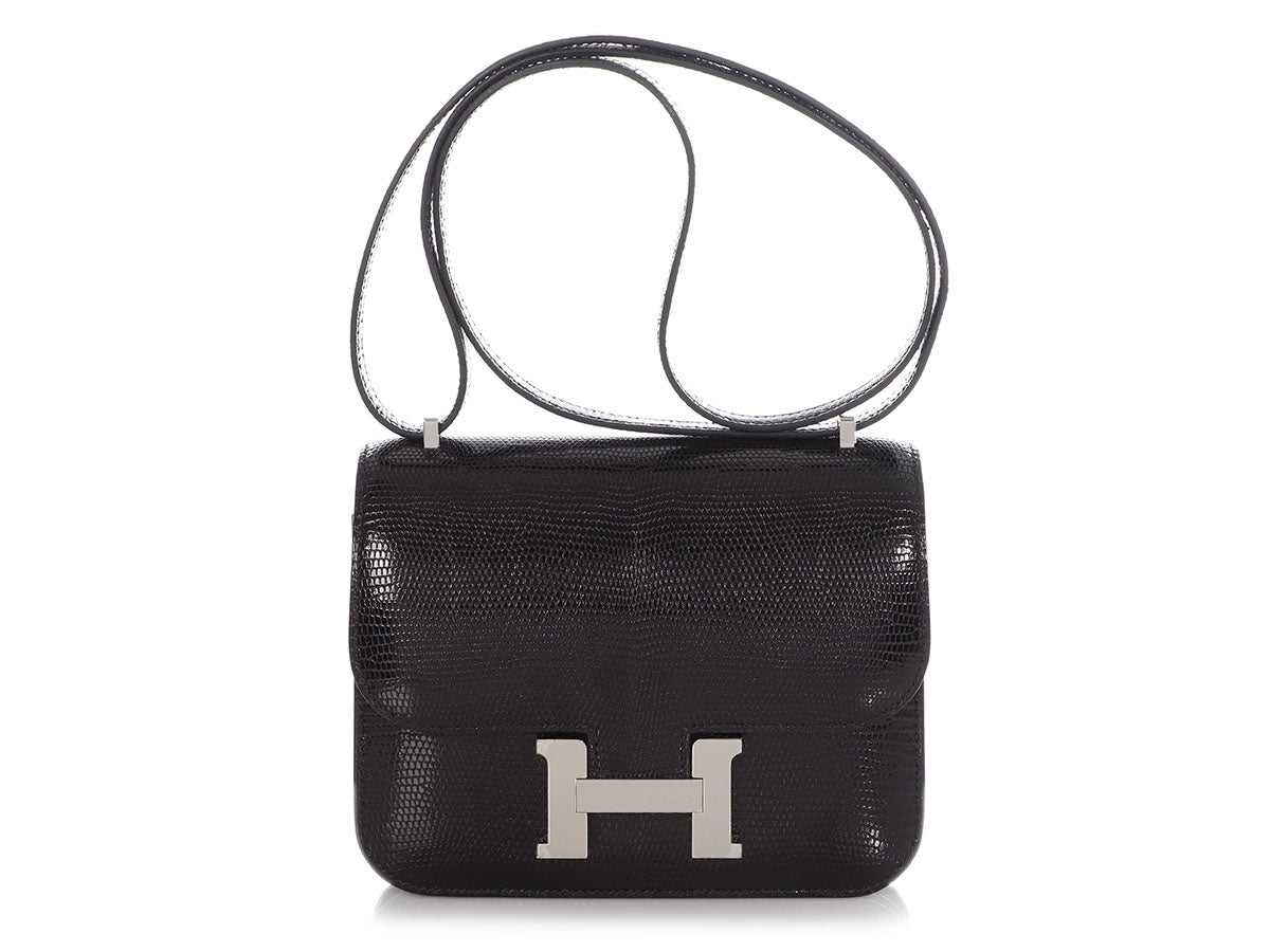 Hermes Constance Lizard Skin Leather Shoulder Bag