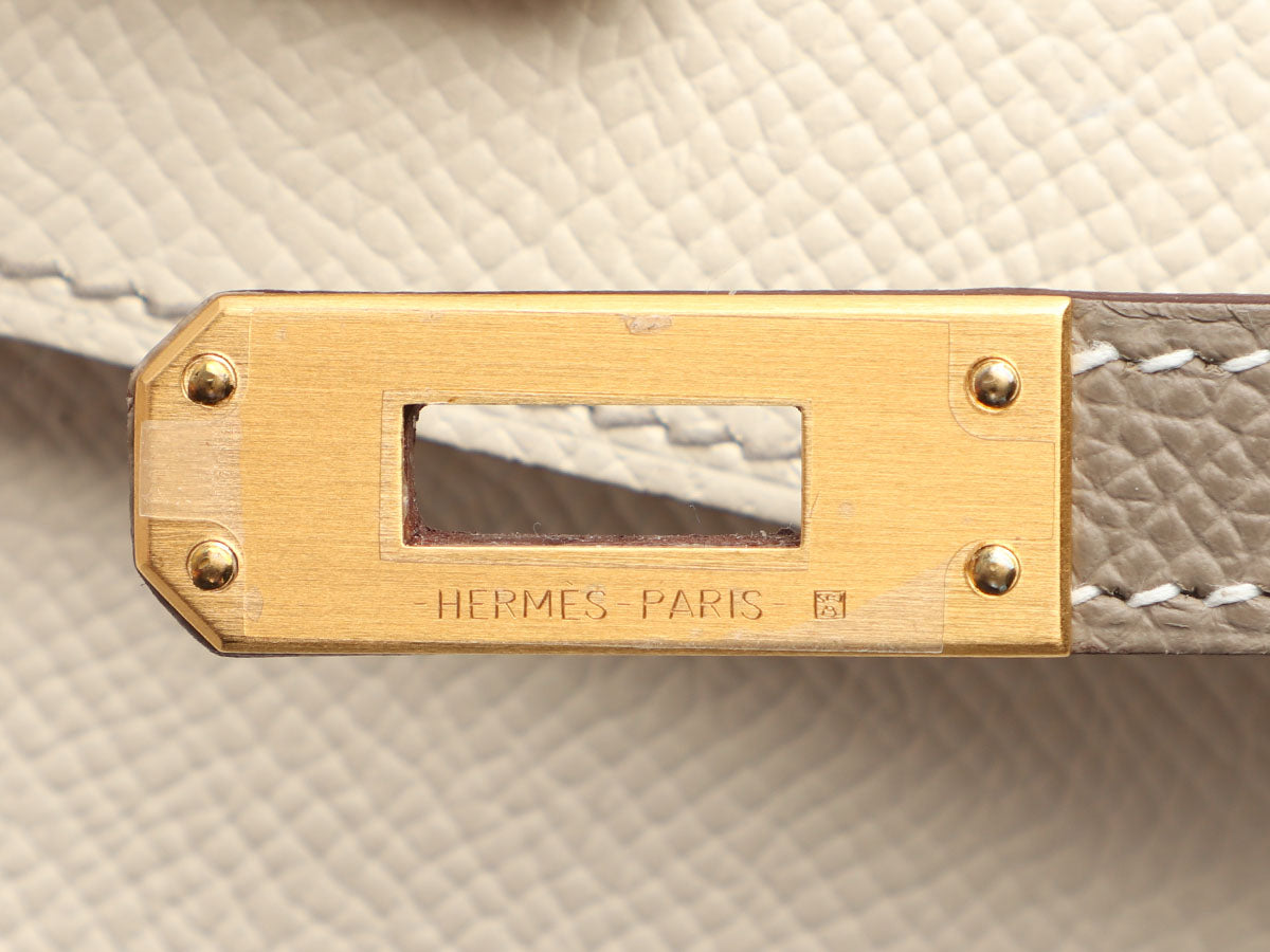 Hermes Special Order (HSS) Kelly Sellier 32 Gris Asphalte Verso Epsom  Permabrass Hardware