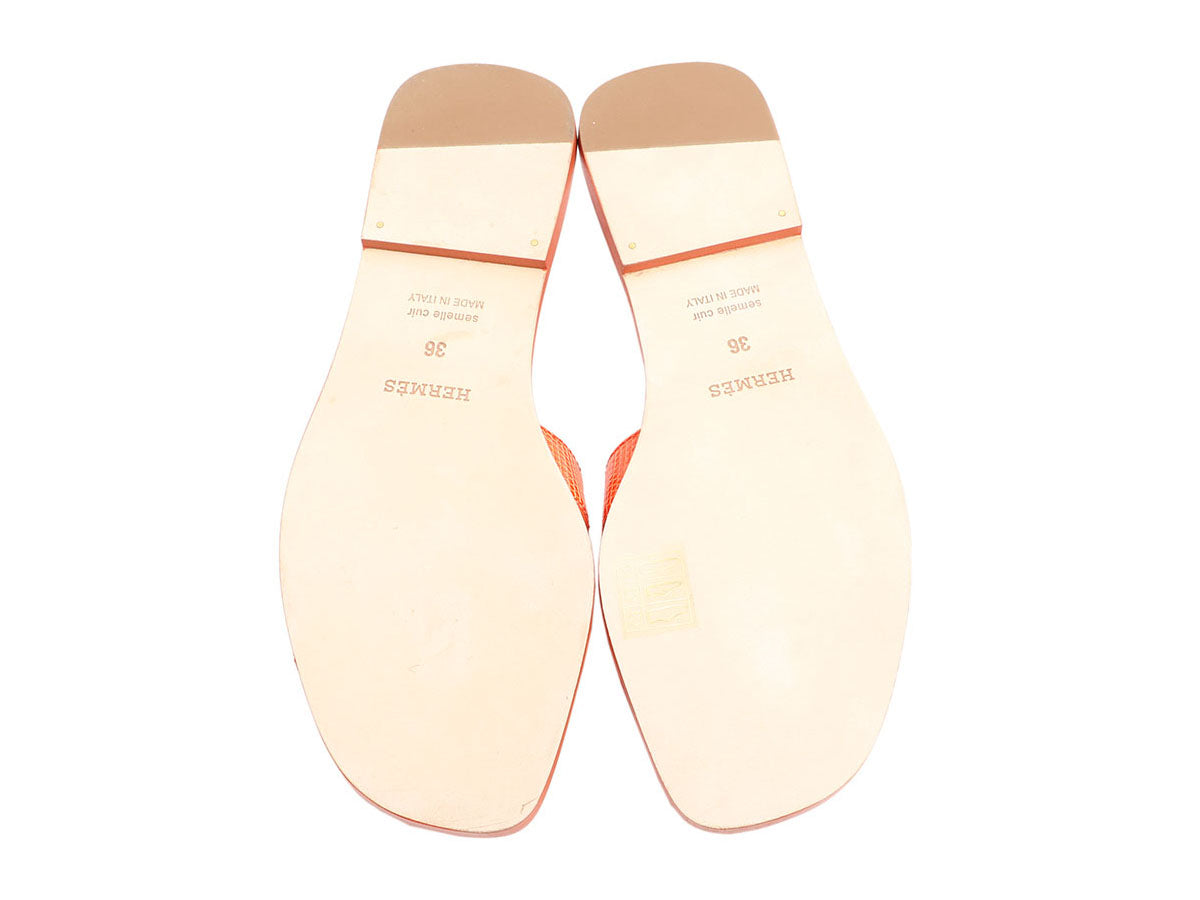 Hermès Lizard Oran Slide Sandals  Sandals, Hermes oran sandals, Women's  shoes sandals
