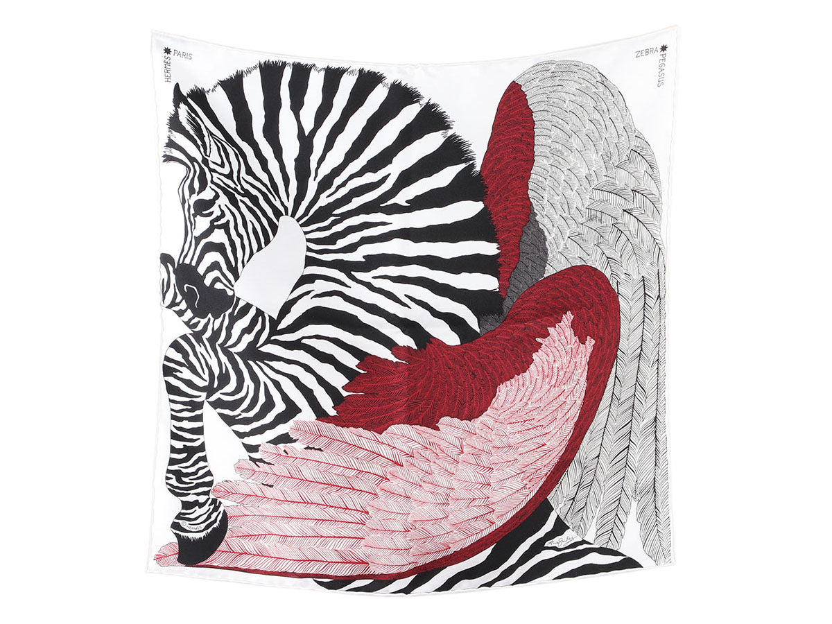 Hermès zebra Pegasus, By Alice Shirley Silk Scarf