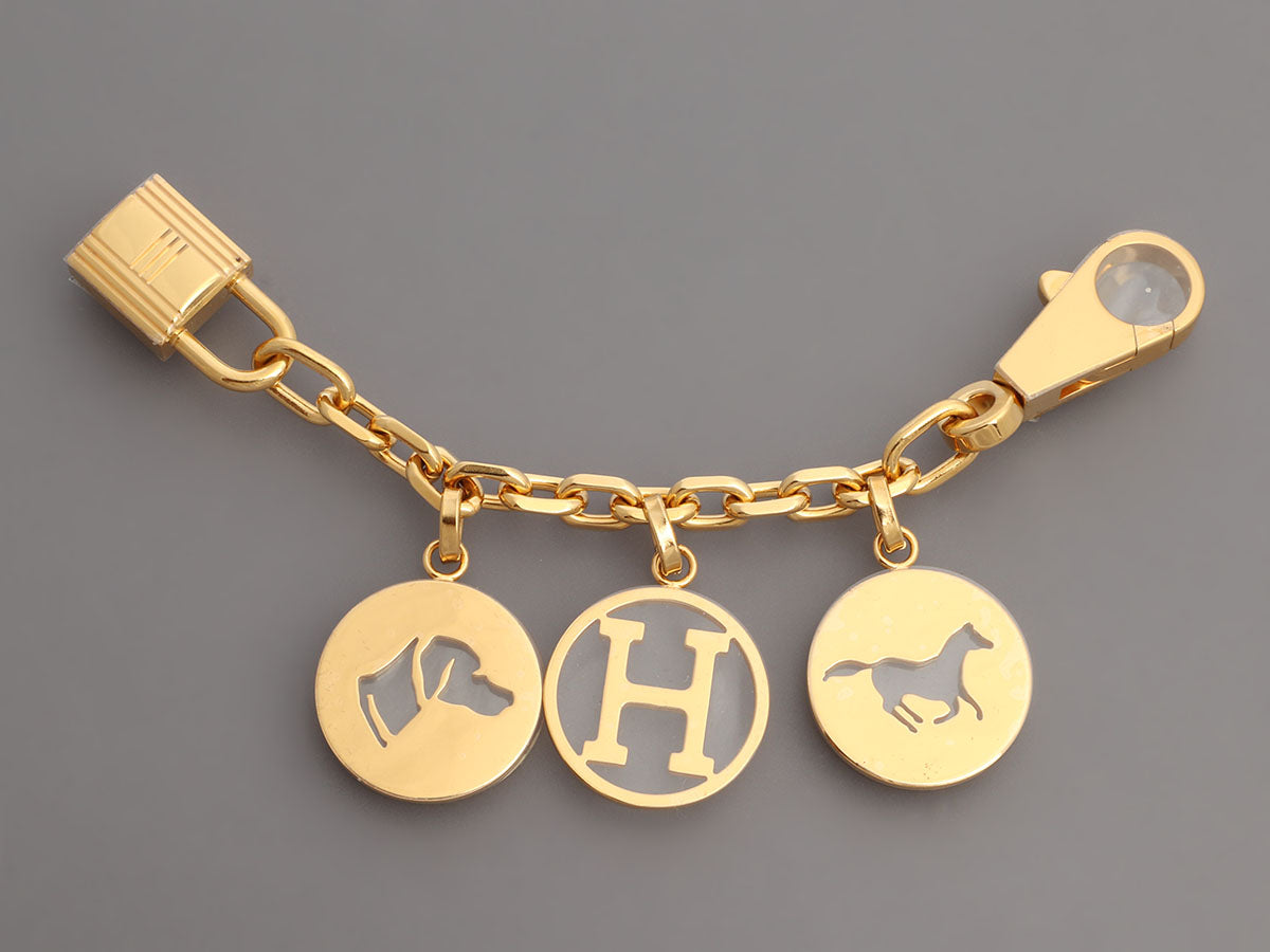Hermes Olga Charm Permabrass Light Gold for Birkin or Kelly - Chicjoy