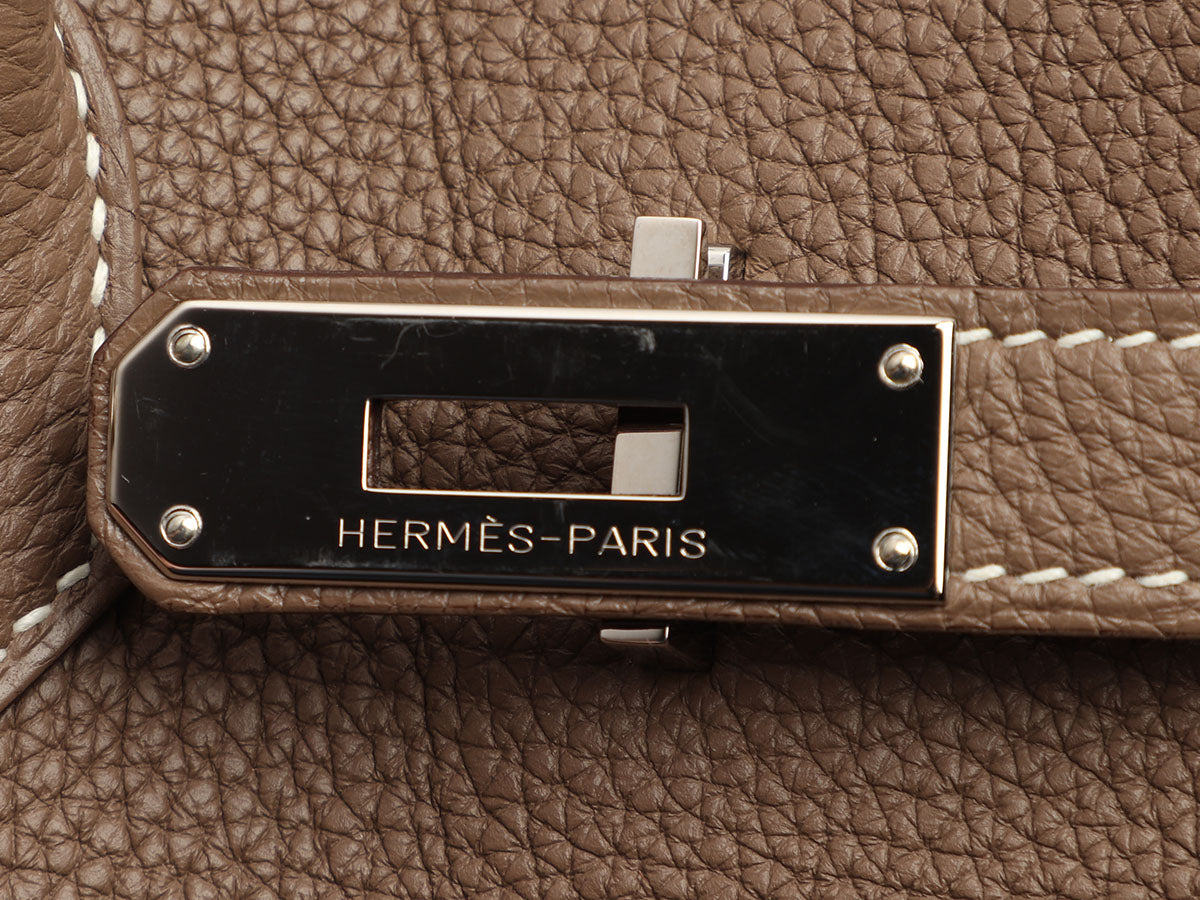 Hermès Birkin 35 cm Handbag in Etoupe Togo Leather