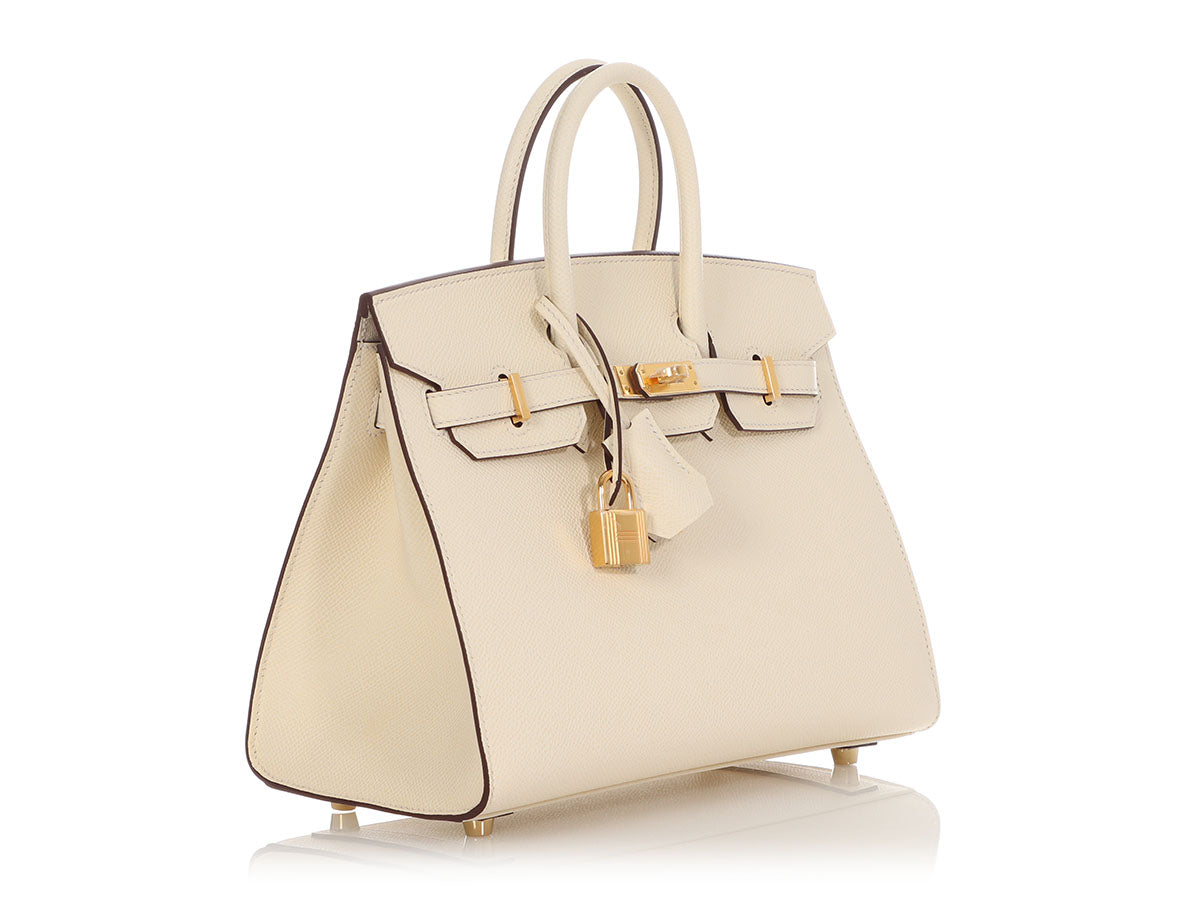 A NATA EPSOM LEATHER SELLIER BIRKIN 25 WITH GOLD HARDWARE