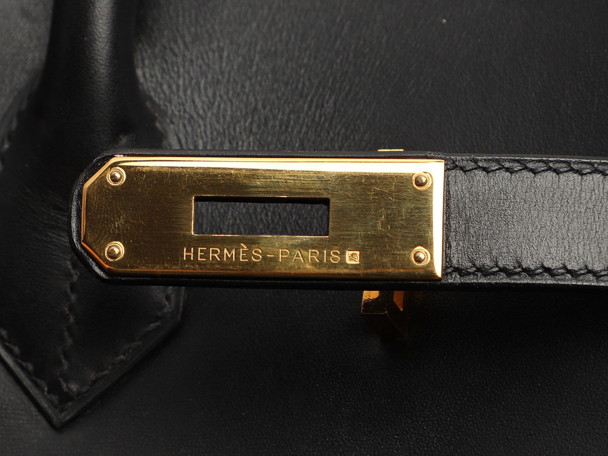 Pre-owned Hermes Birkin 35 SO BLACK Box Black Hardware in 2023