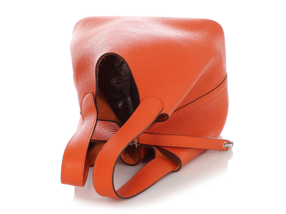 Hermes Feu/Orange Clemence Leather Picotin Lock 18 Bag Hermes