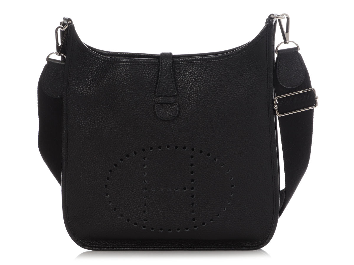 Hermes Evelyne III PM Clemence Bag in Black with Palladium