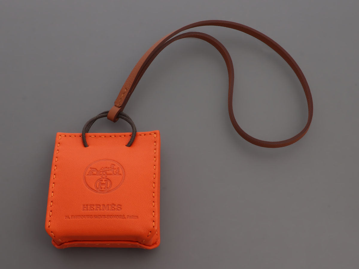 Hermes Orange Shopping Bag Charm