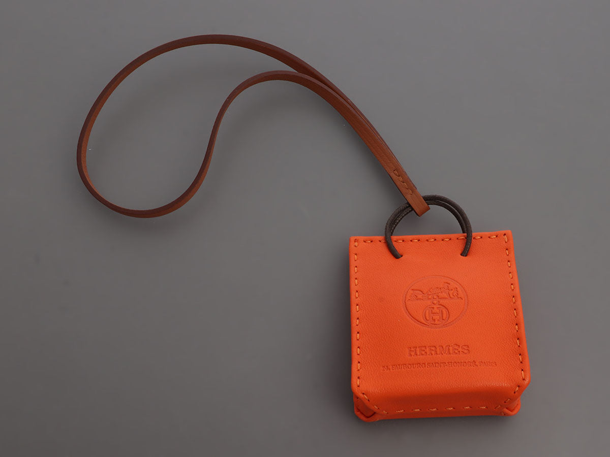 Hermès Bicolor Swift Apple AirTag Bag Charm