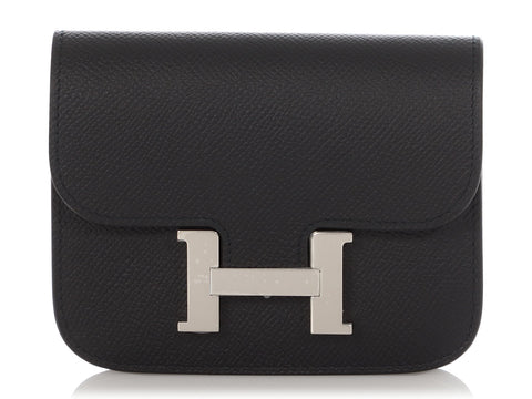 Hermès Black Epsom Constance Slim Wallet