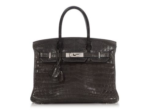 Hermès Black Matte Niloticus Crocodile Birkin 30