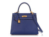 Hermès Special Order Bleu Electrique and Bougainvillea Chèvre Verso Kelly 25