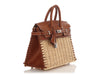 Hermès Naturel Wicker and Fauve Barenia Picnic Birkin 25