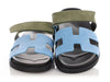 Hermes Blue and Green Suede Chypre Sandals